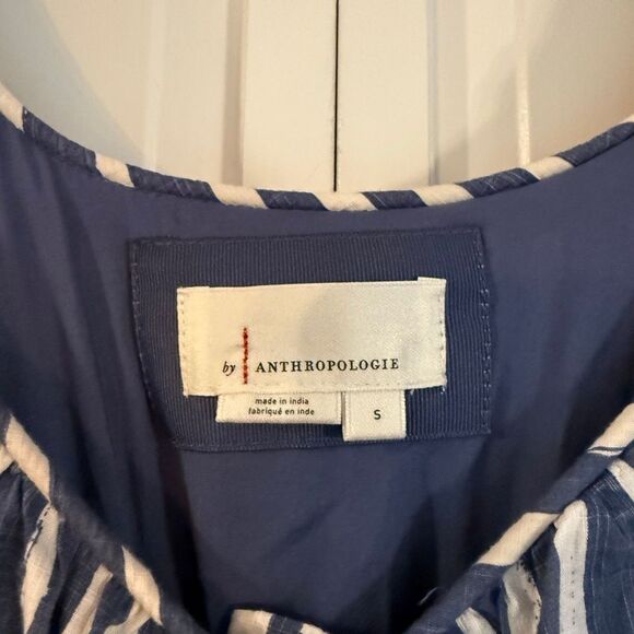 By Anthropologie striped sweetheart smocked midi dress size small - Picture 3 of 13